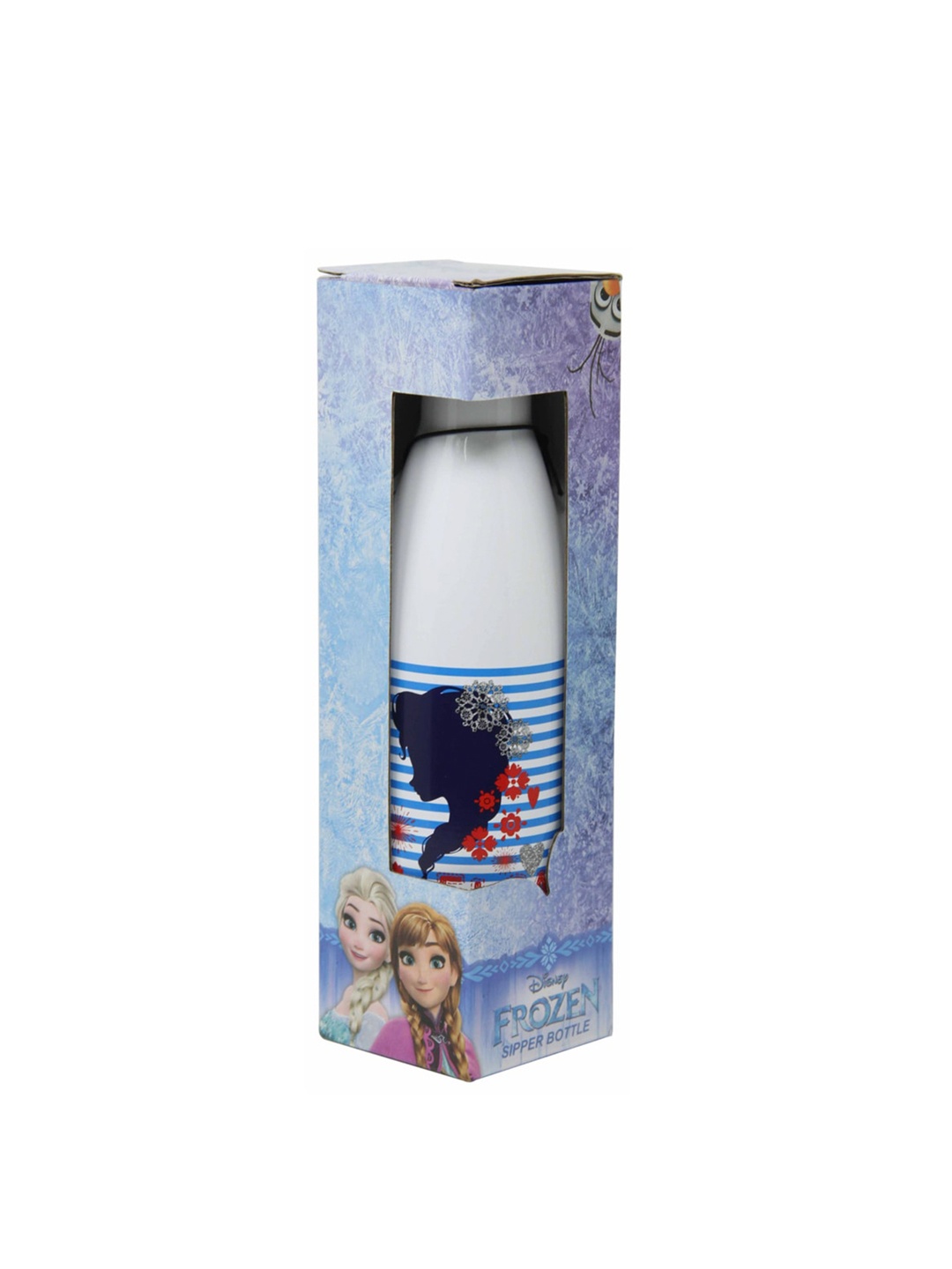 

Disney Girls White & Blue Printed Disney Stainless Steel Water Bottle 500ML