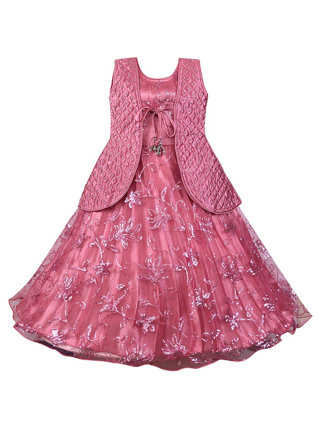 

Wish Karo Girls Purple Net Maxi Dress
