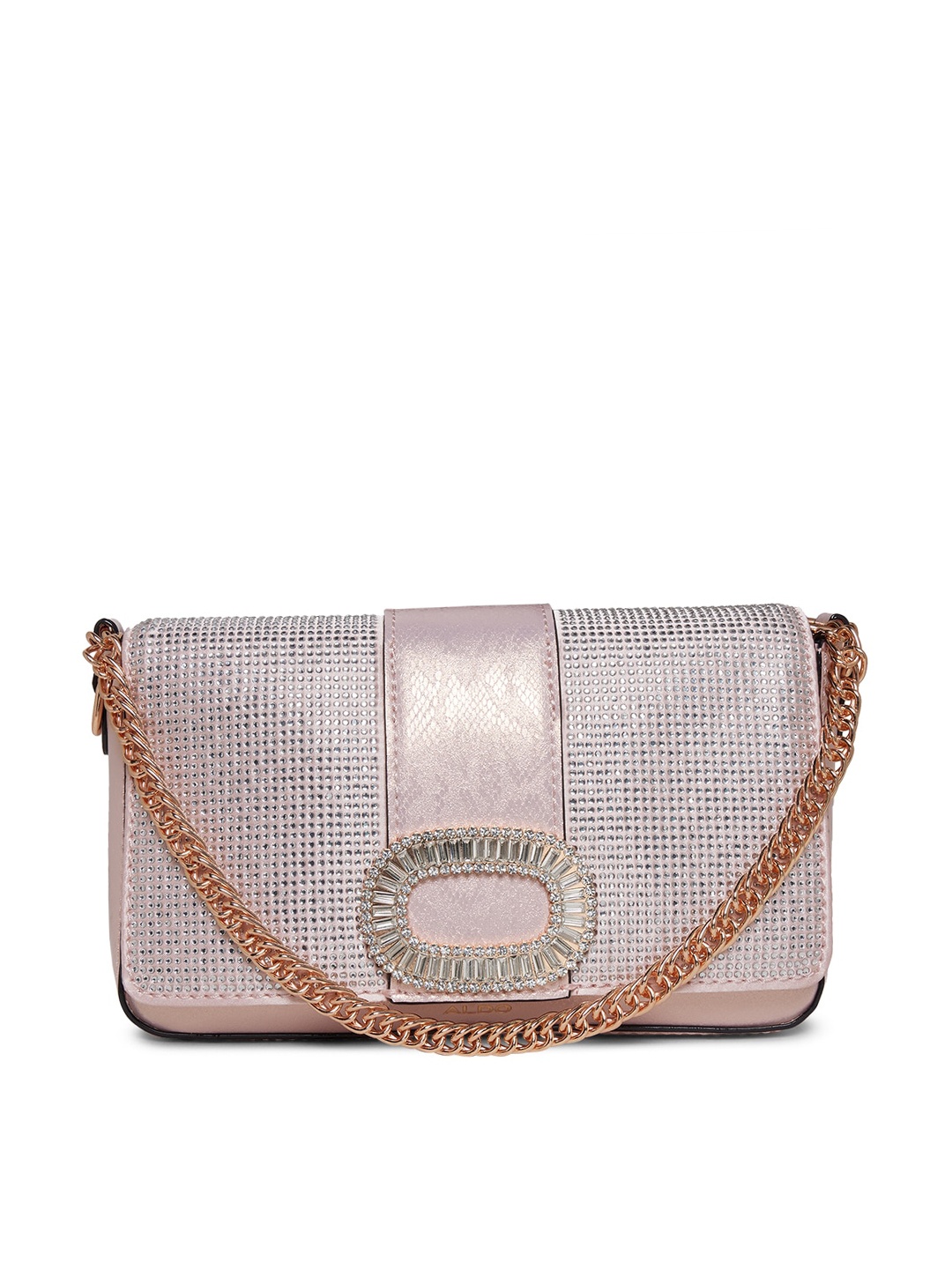 

ALDO Pink Embellished Structured Sling Bag