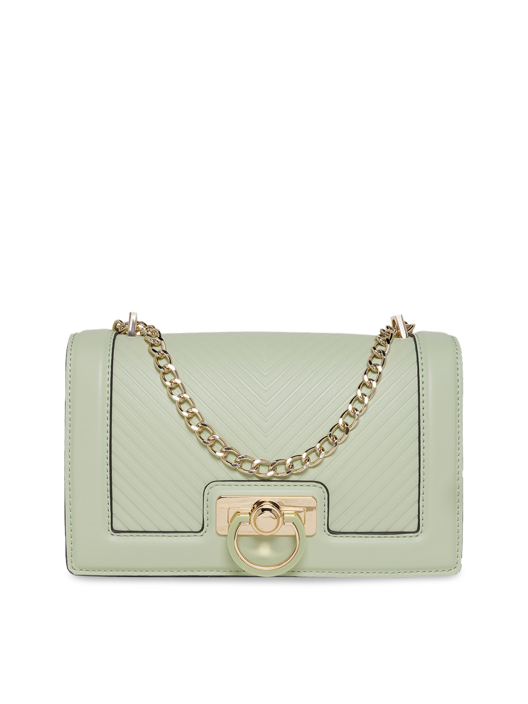 

ALDO Green Textured Structured Sling Bag