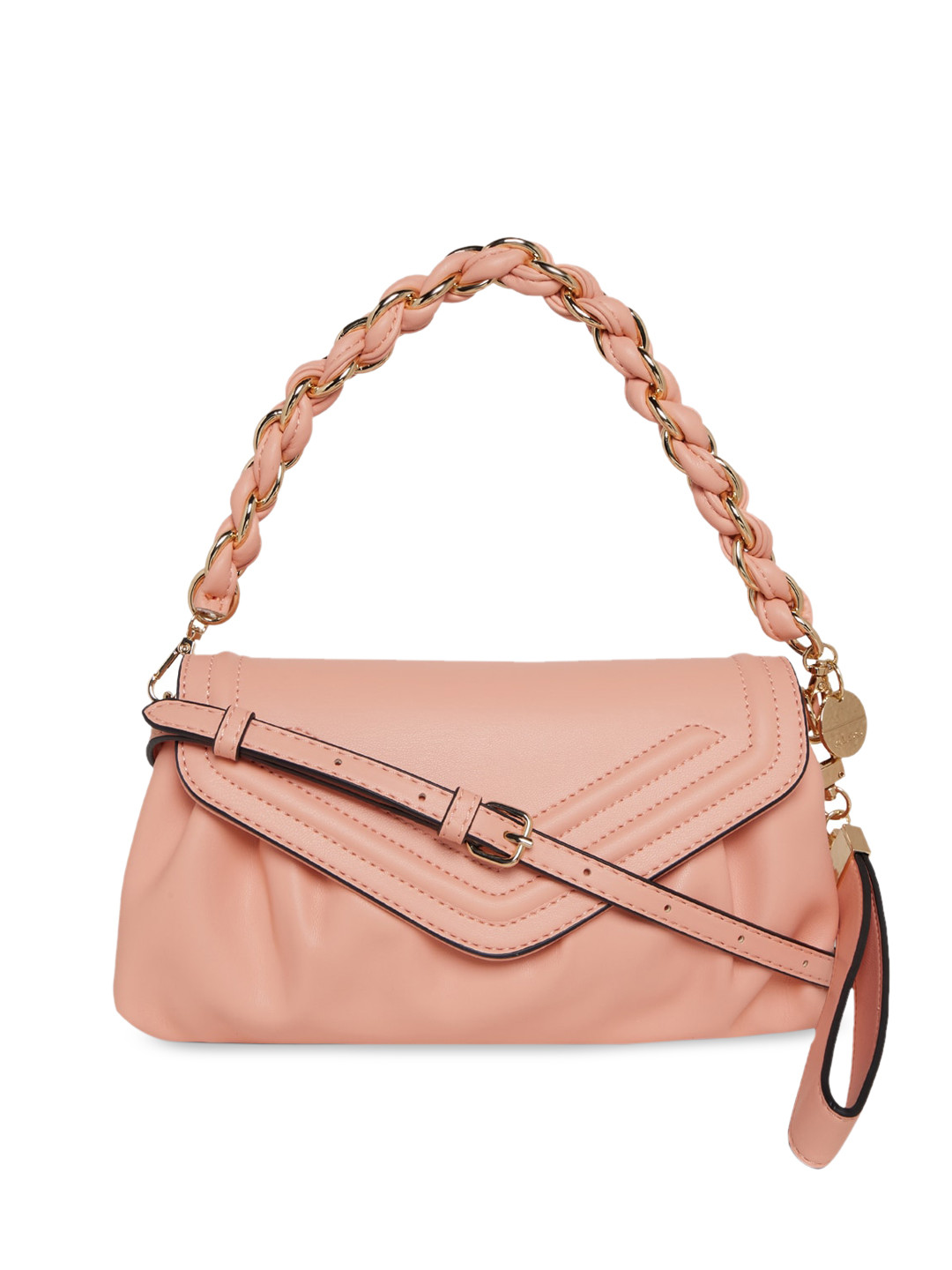 

ALDO Orange Structured Sling Bag with Tasselled