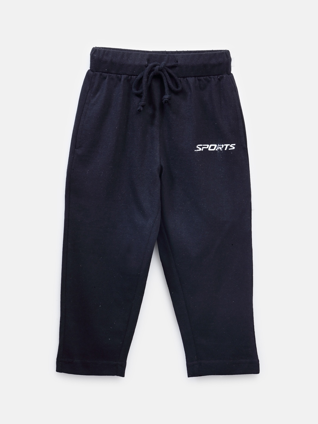 

NYNSH Boys Navy Blue Regular Fit Solid Cotton Track Pant