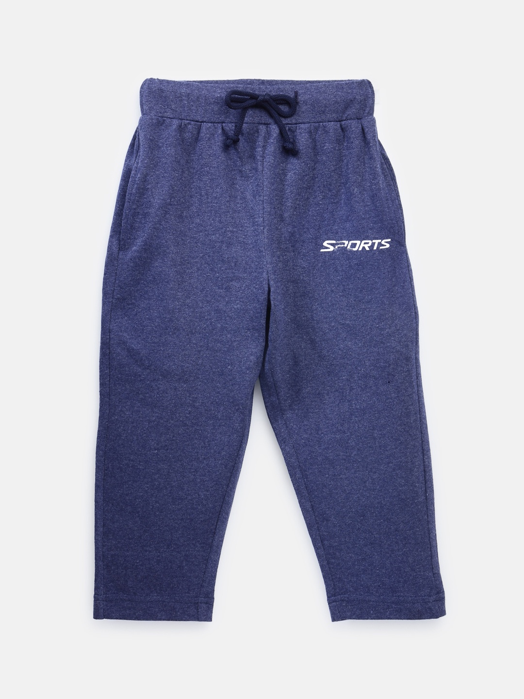 

NYNSH Boys Navy Blue Solid Cotton Track Pant