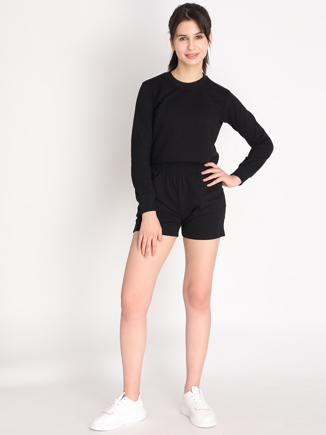 

Chkokko Women Black Summer Co-Ord Set