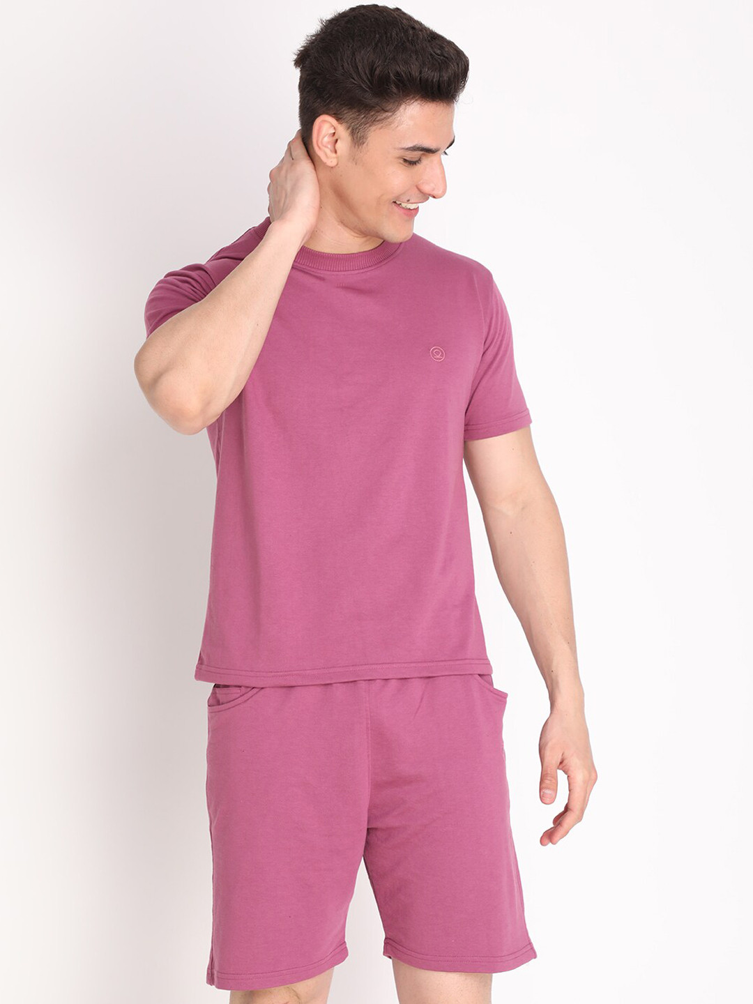 

Chkokko Men Pink Solid Co-ord Sets