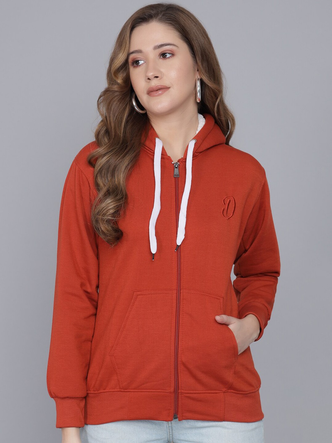 

Darzi Women Brown Hooded Sweatshirt