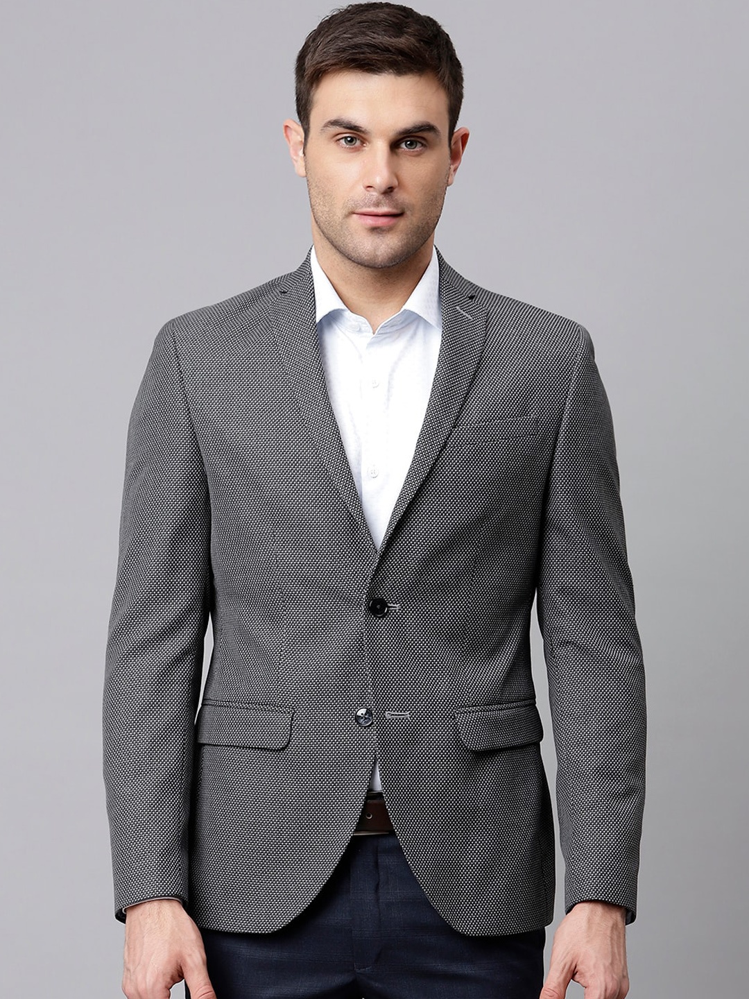 

Richlook Men Grey Regular Fit Solid Casual Blazer