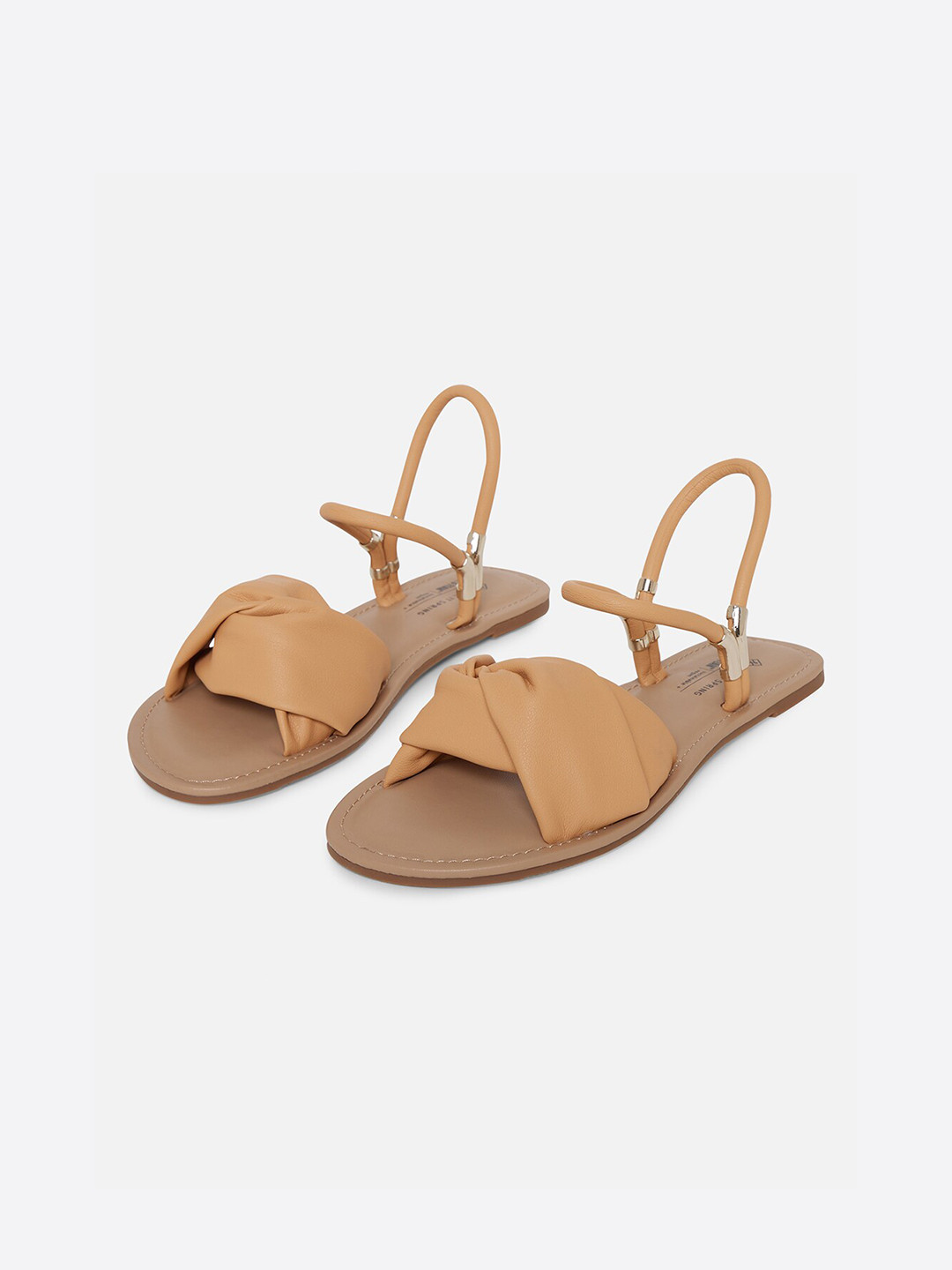 

Call It Spring Women Orange Open Toe Flats with Bows