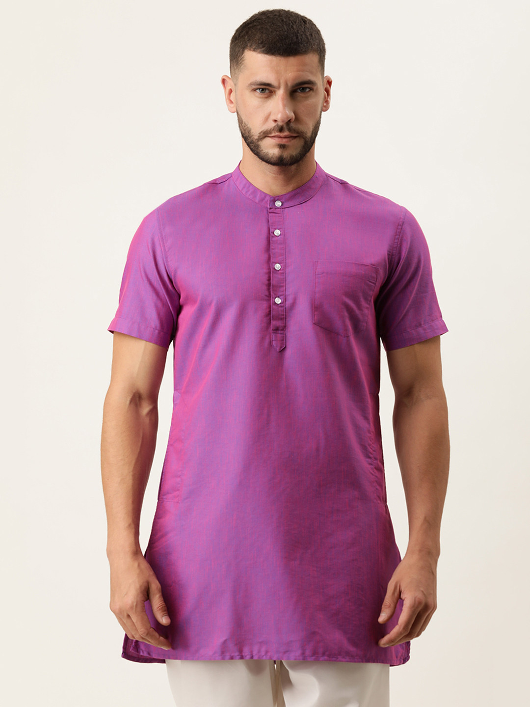 

IVOC Men Purple Slim Fit Straight Kurta