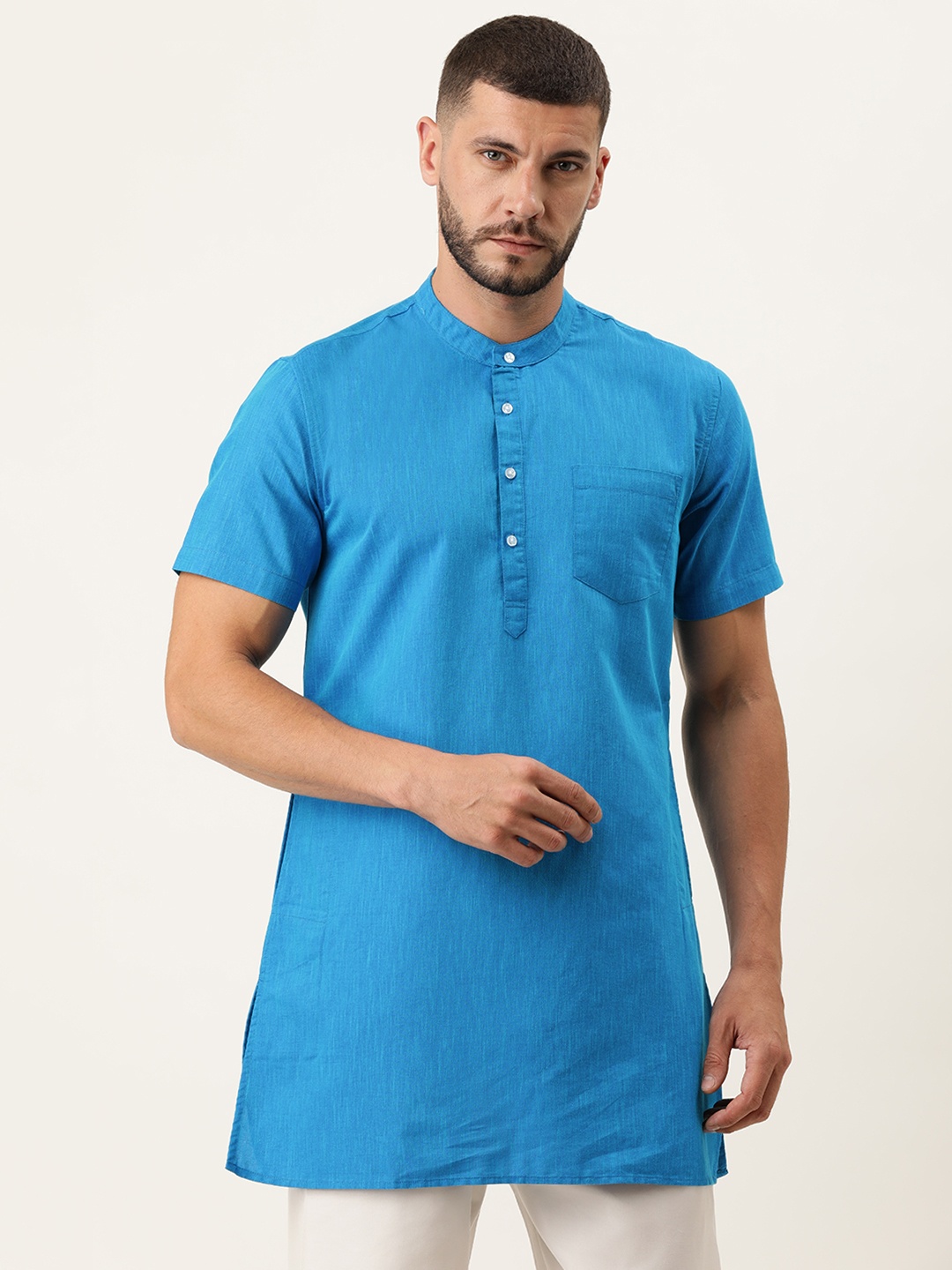 

IVOC Men Blue Slim Fit Straight Kurta