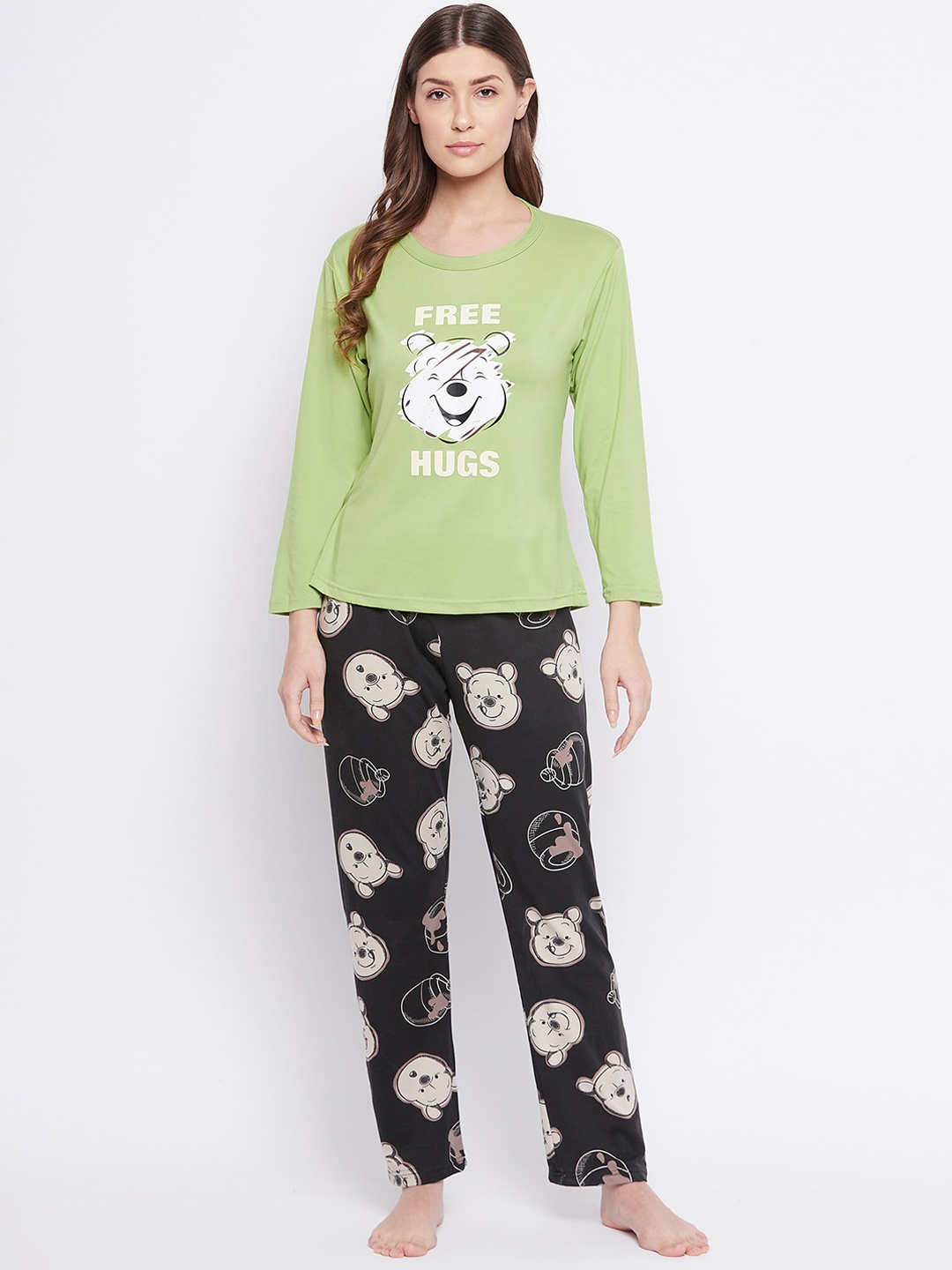 

Camey Women Green & Black Printed Night suit