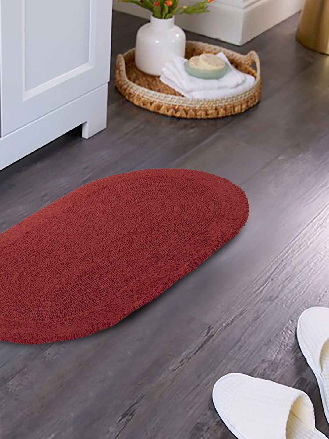 

MASPAR Red Solid 2050 GSM Pure Cotton Bath Rugs