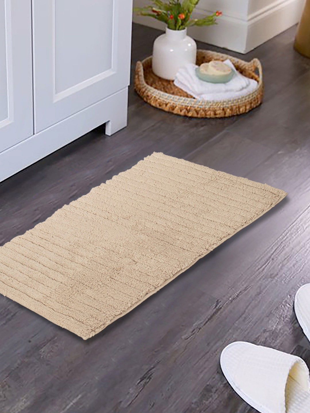 

MASPAR Beige Solid Pure Cotton 1600 GSM Bath Rug