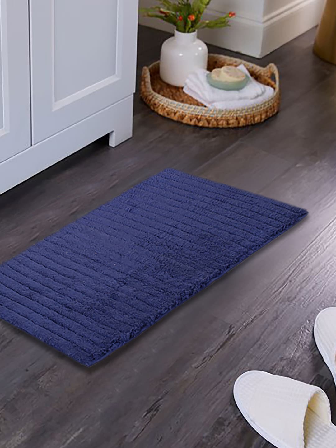 

MASPAR Blue Textured Cotton 1600 GSM Bath Rugs