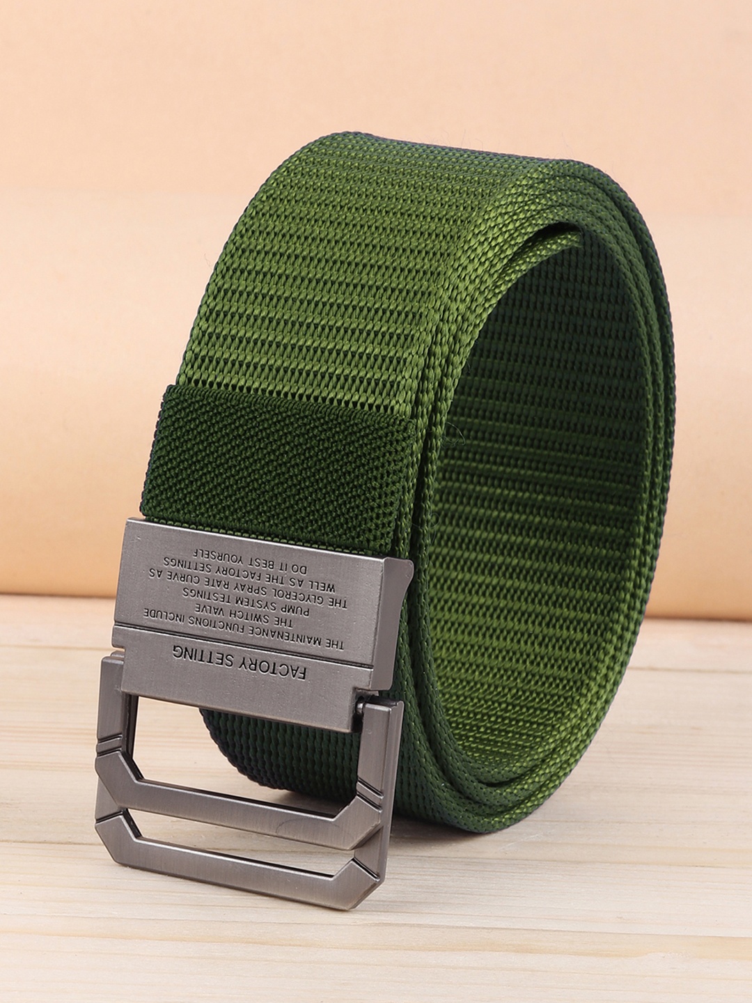 

ZORO Men Green Textured Belt