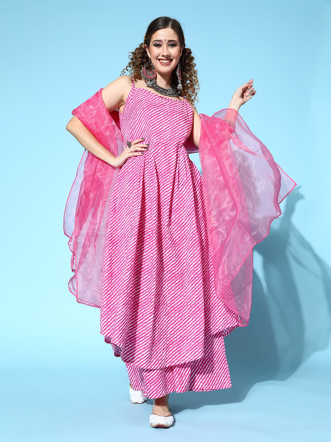 

InWeave Women Pink Pure Cotton Print Parade Kurta Set