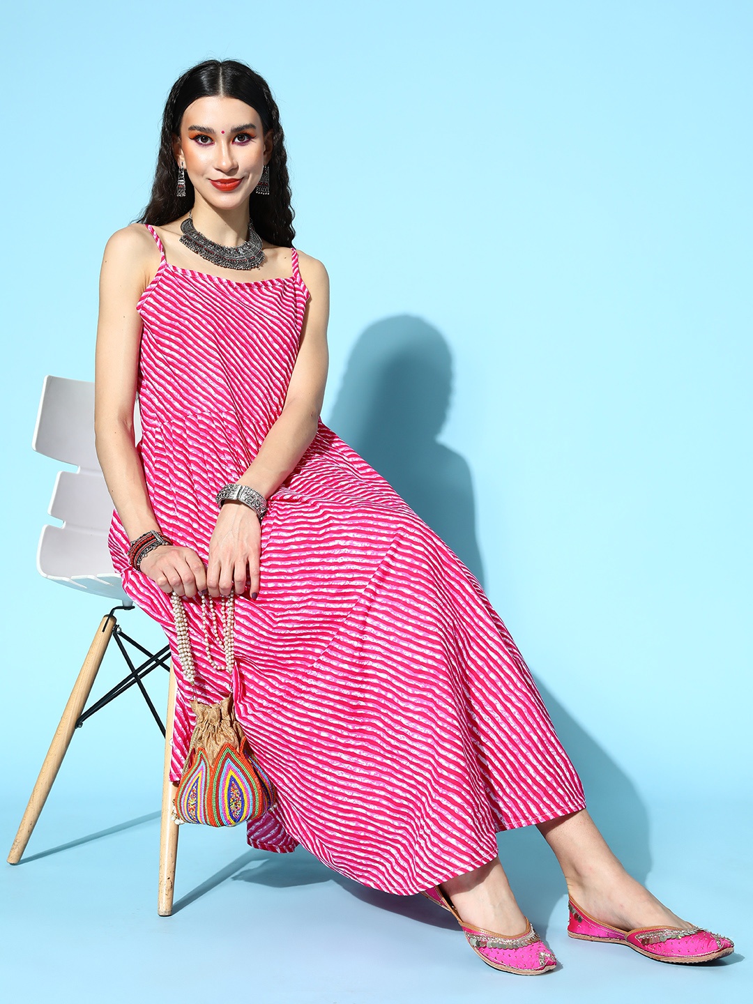 

InWeave Women Pink Pure Cotton Print Parade Kurta Set