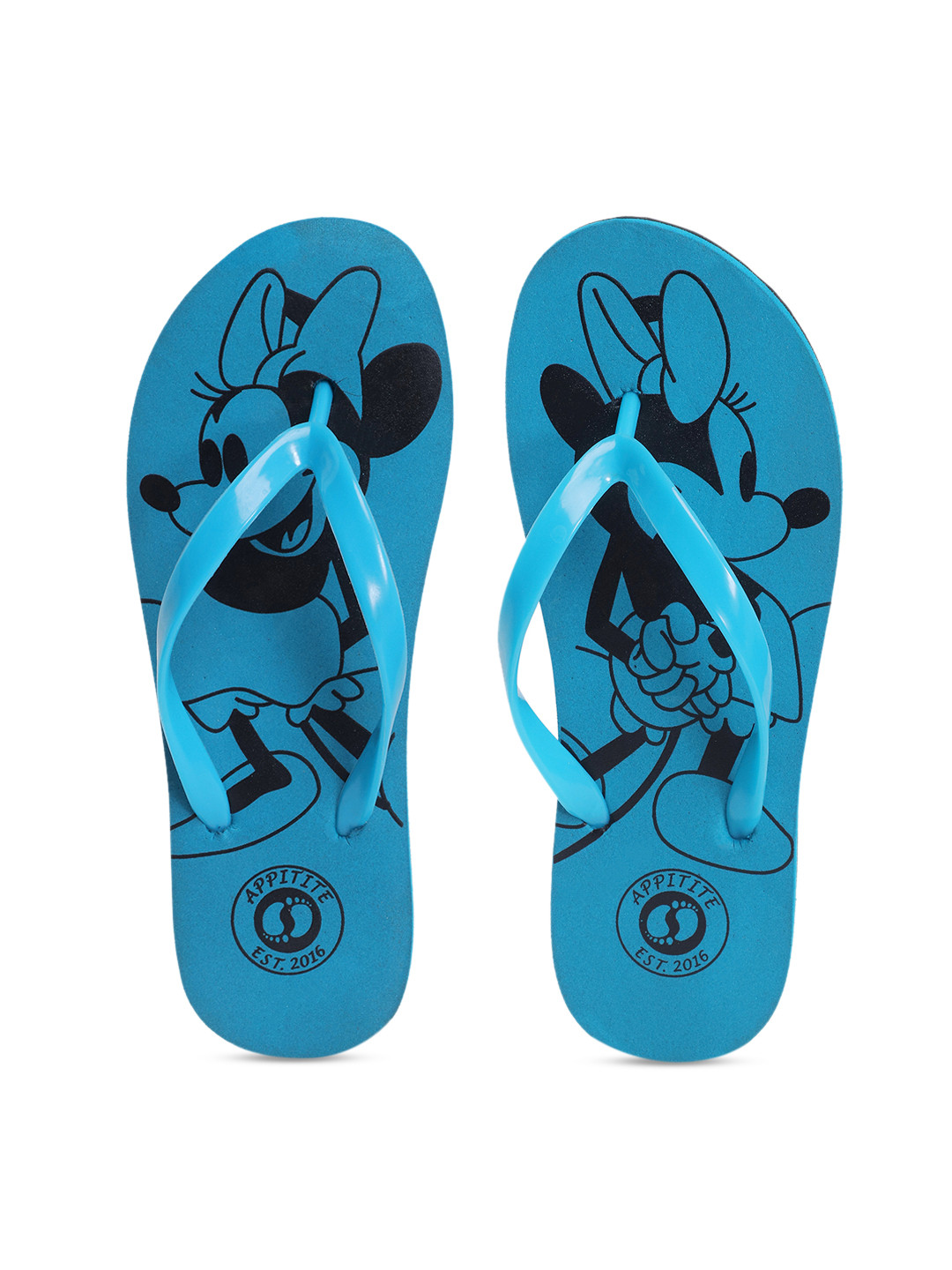 

APPITITE Women Blue & Black Printed Rubber Slip-On