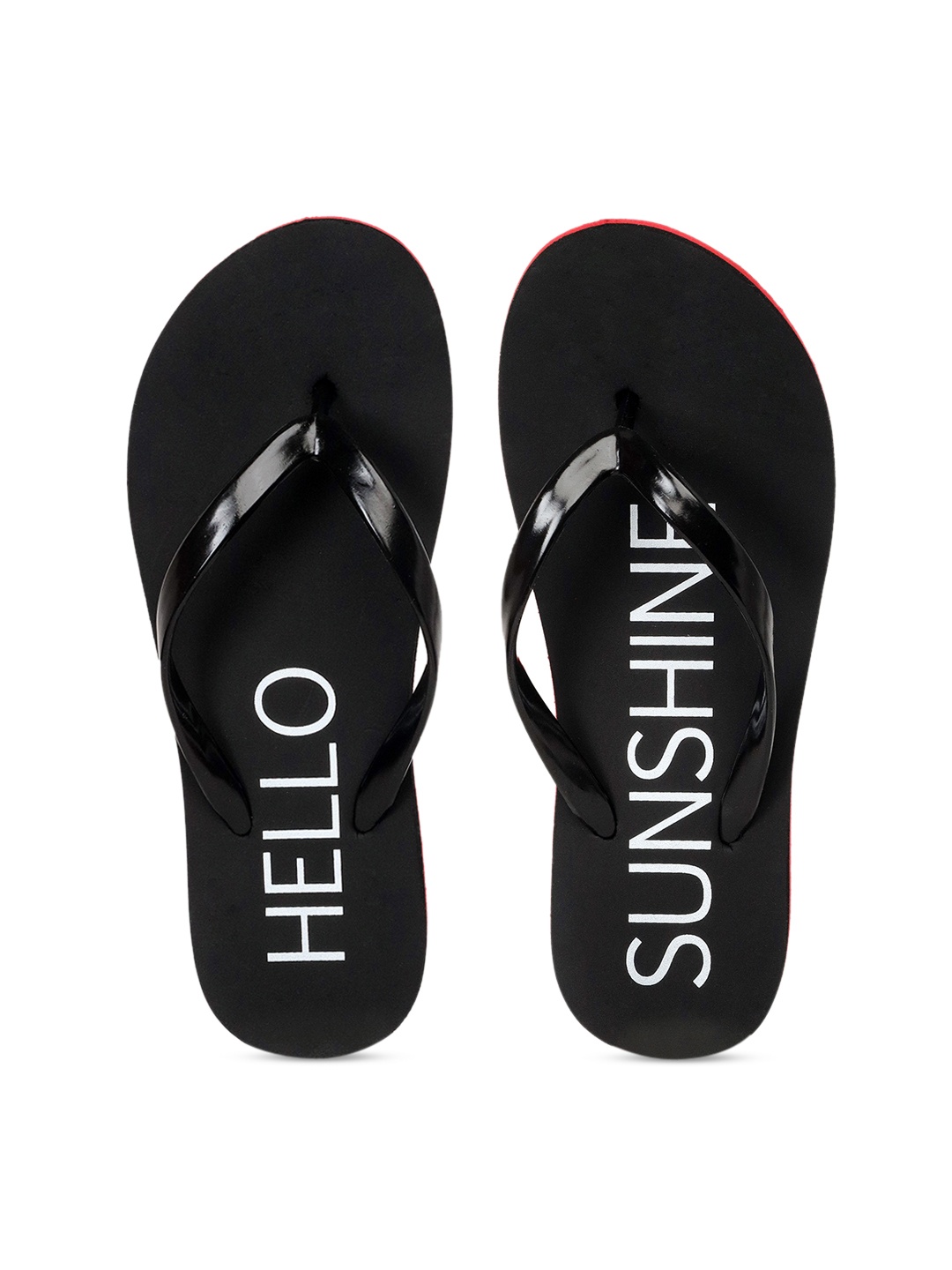 

APPITITE Women Black & White Printed Rubber Thong Flip-Flops