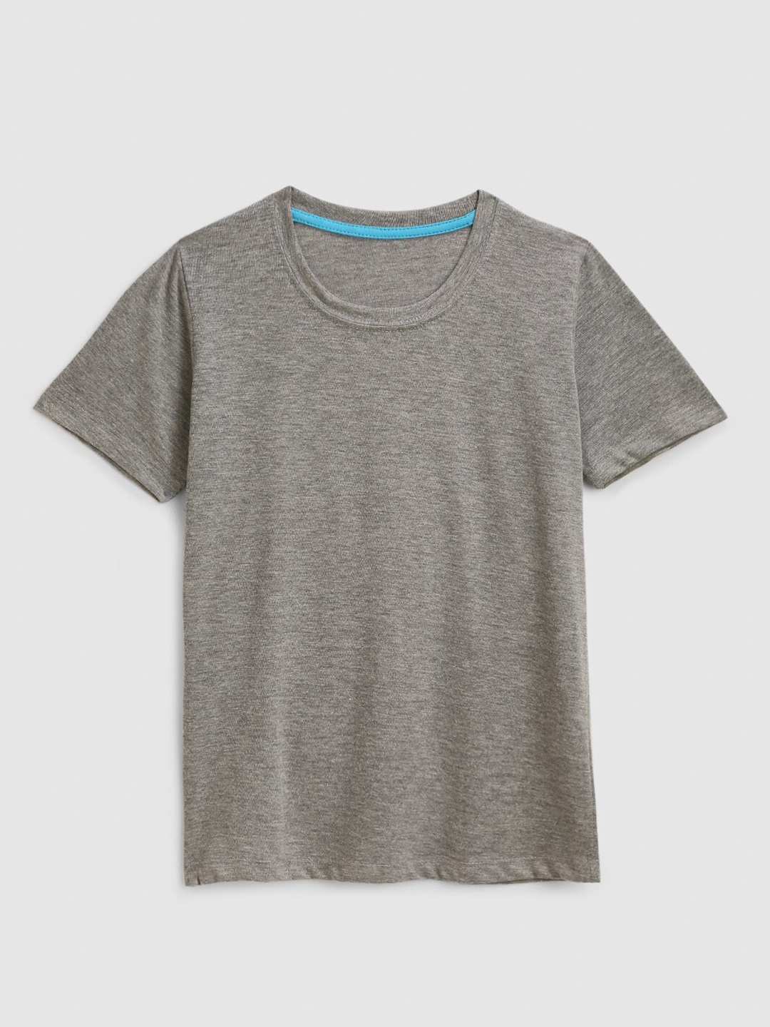 

KIDSCRAFT Boys Grey Melange Cotton Raw Edge Running T-shirt