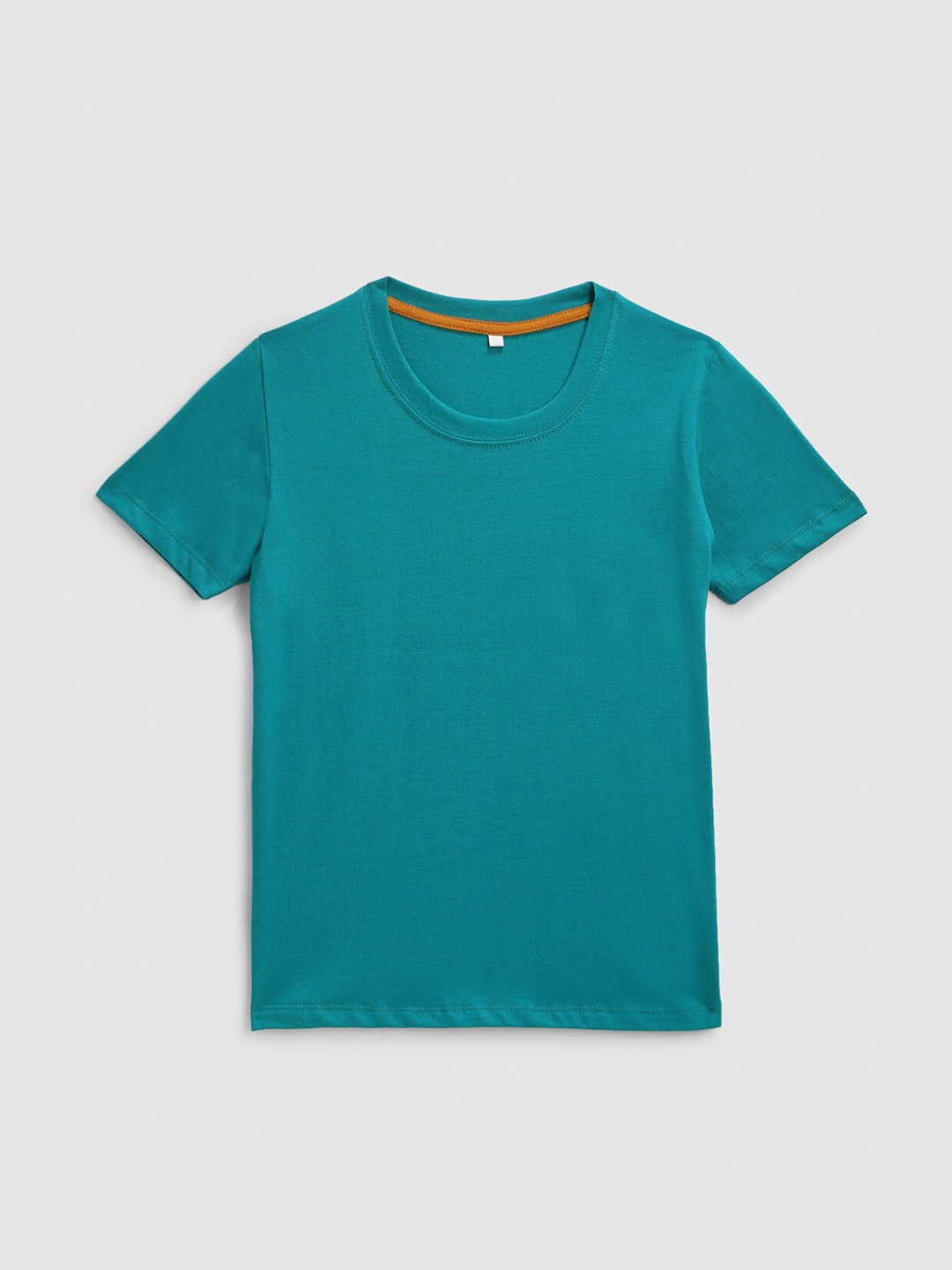 

KIDSCRAFT Boys Teal Solid Cotton T-shirt