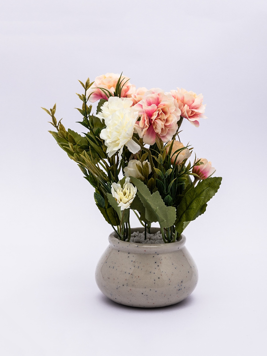

MARKET99 Pink & Green Artificial Rose Flower With Handi Pot