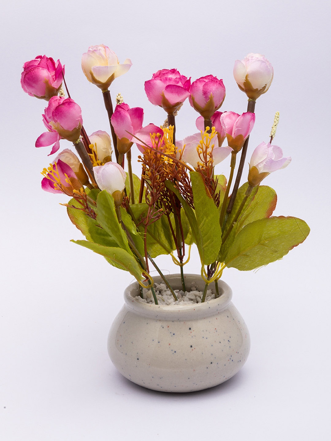 

MARKET99 Pink Rose Bud Artificial Flowers and Plants With Pot