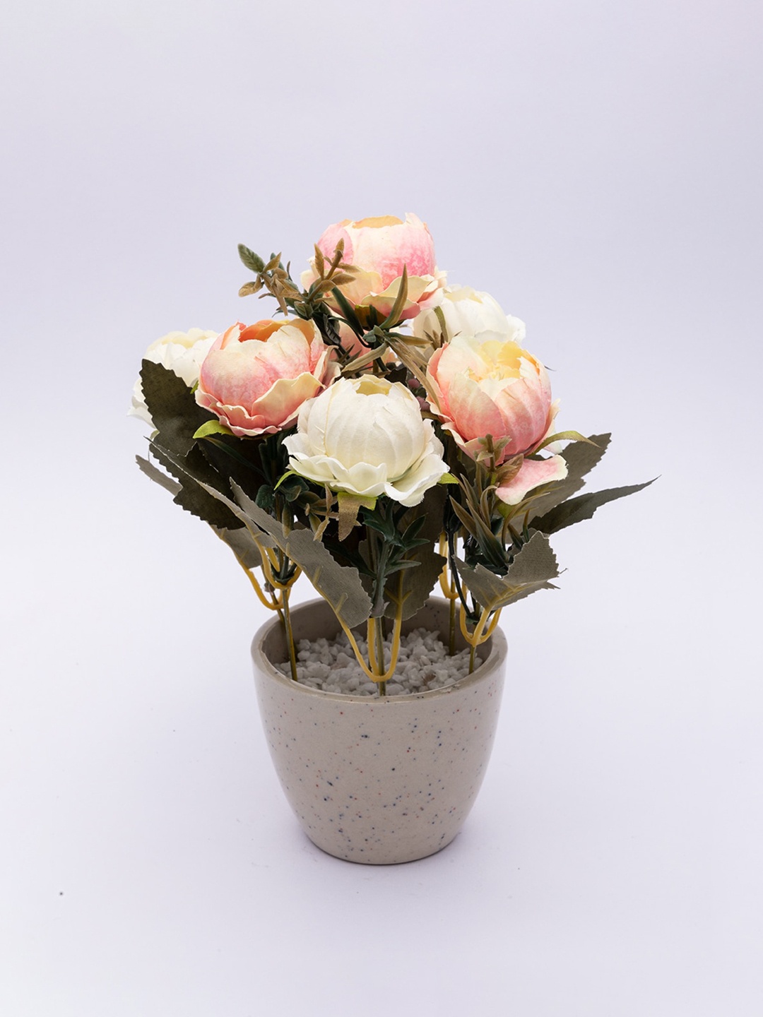 

MARKET99 Pink & Green Artificial Rose Flowers With Pot