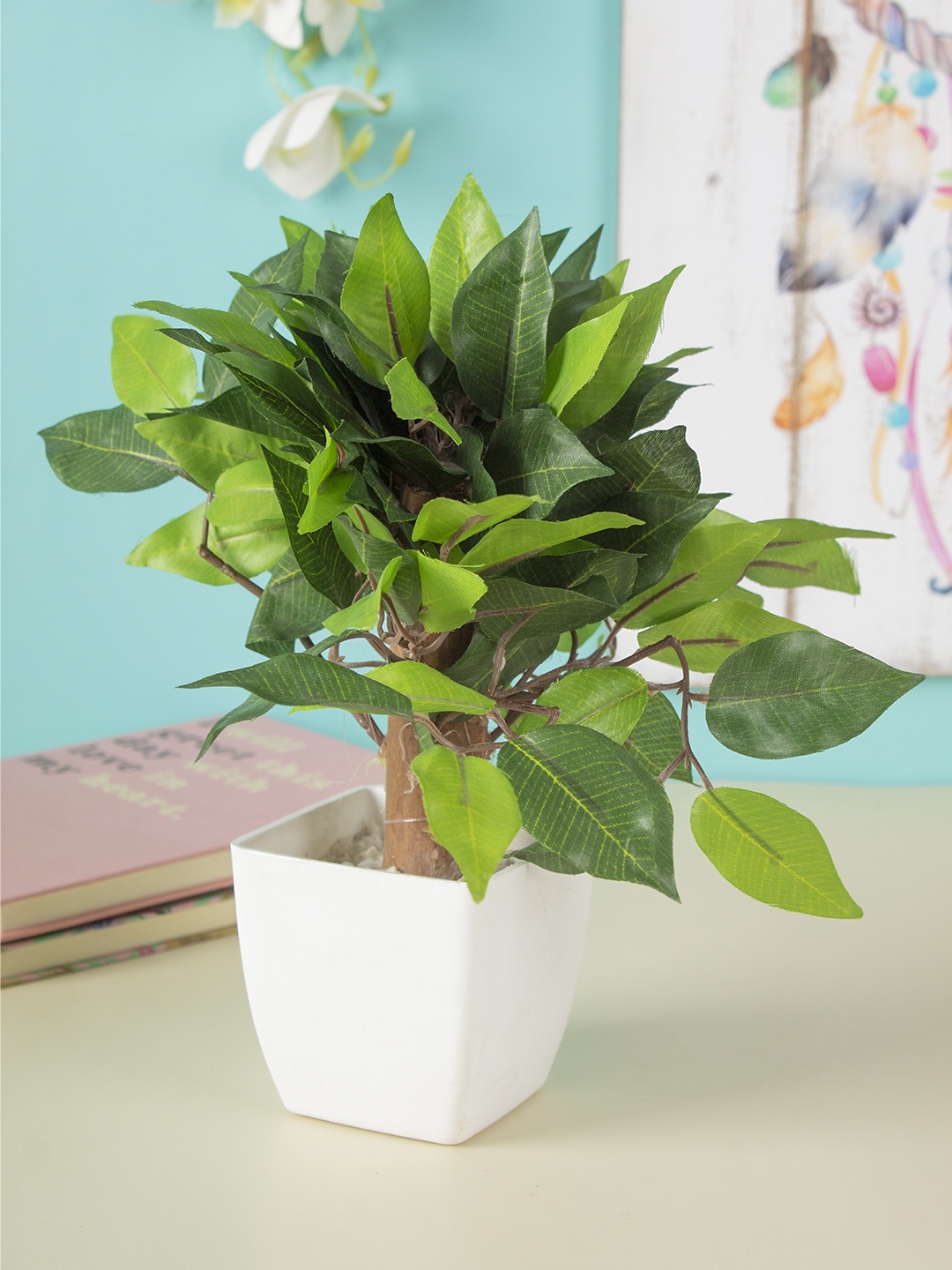 MARKET99 Green Bonsai Artificial Plants With Pot