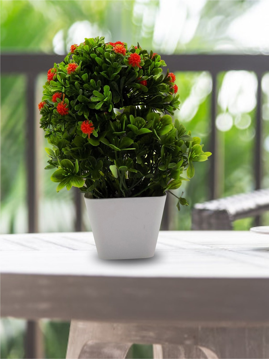 

MARKET99 Orange & Green Artificial Bonsai Plant With Pot