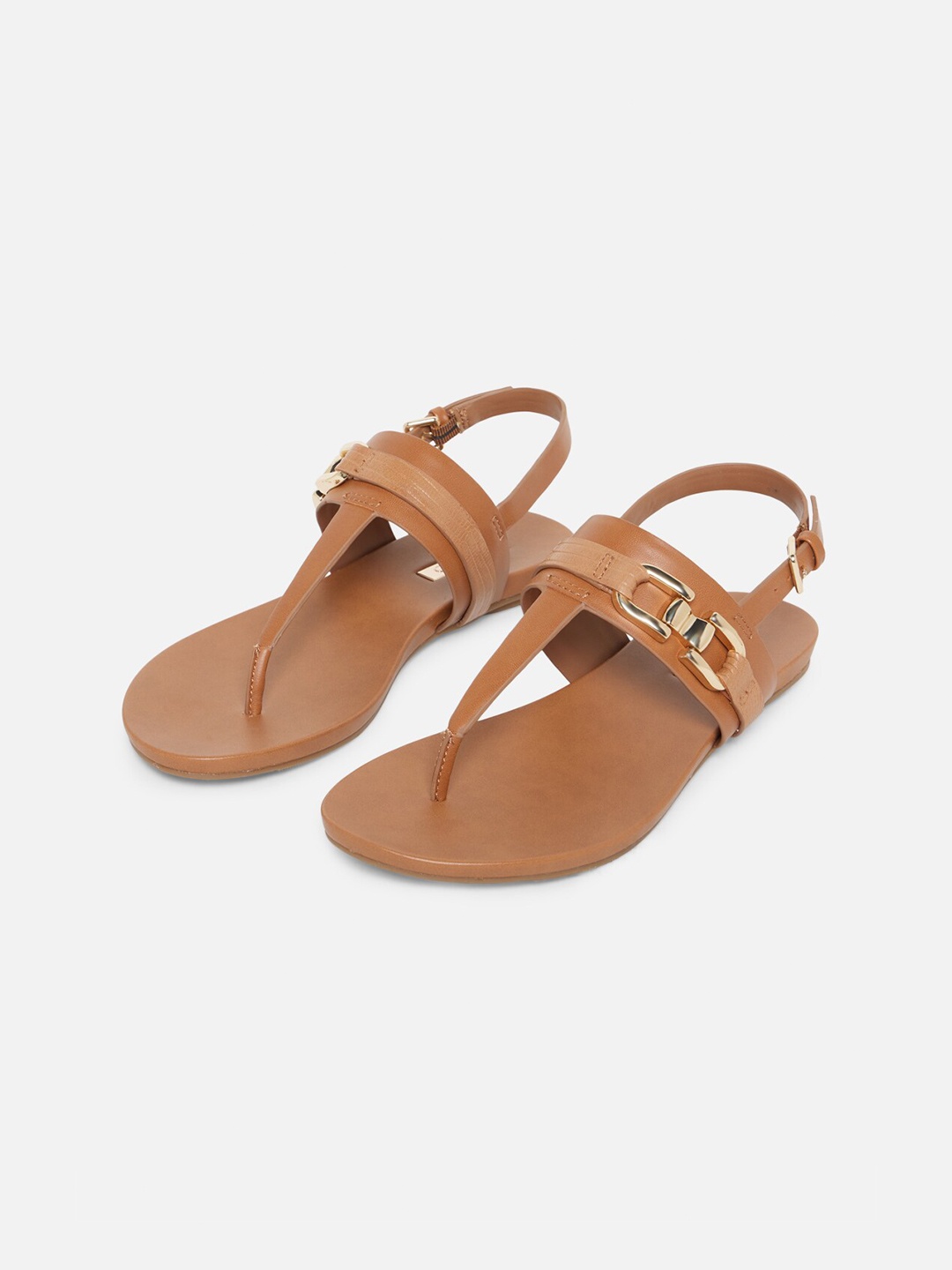 

ALDO Women Brown Ethnic T-Strap Flats