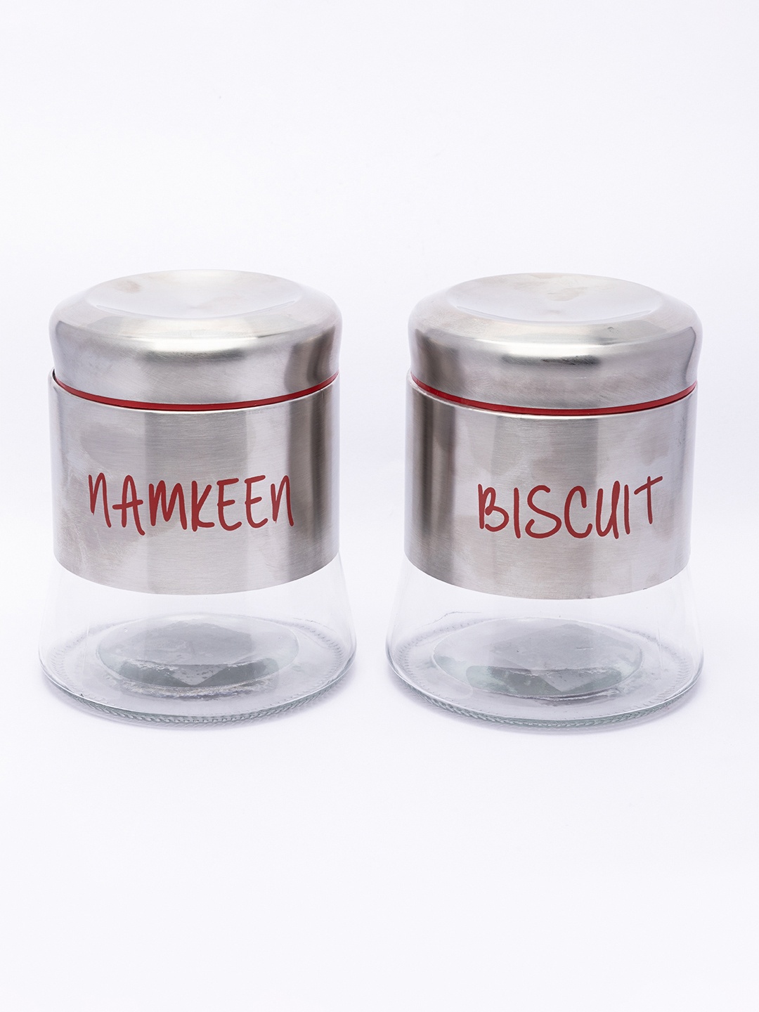 

MARKET99 Silver Toned Biscuit & Namkeen Jar Set