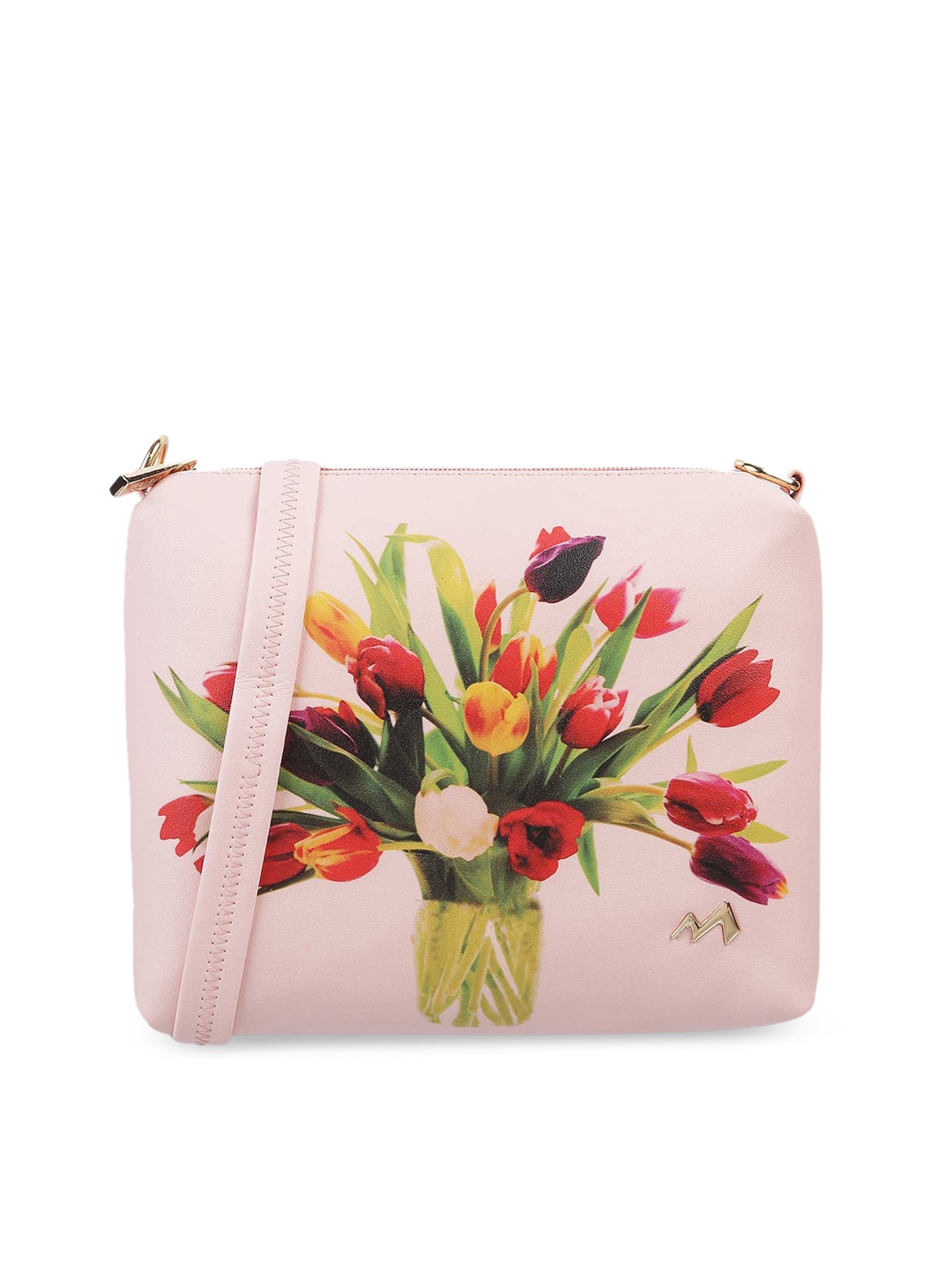 

Metro Pink Floral Printed Structured Sling Bag