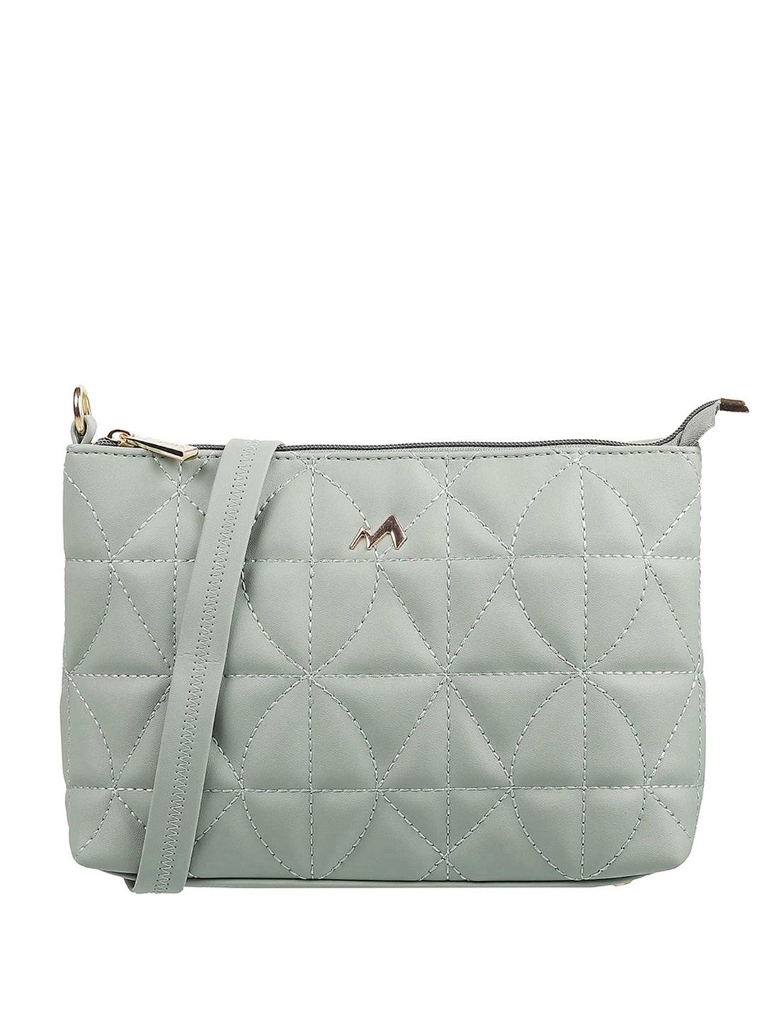Metro Green Oversized Structured Sling Bag with Quilted