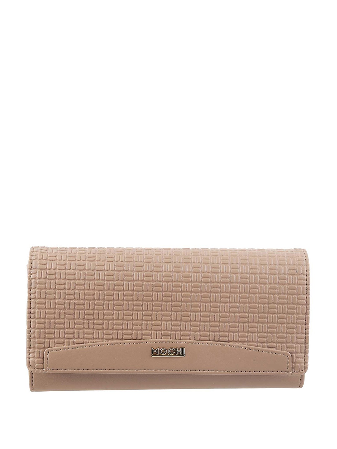 

Mochi Beige Textured Envelope Clutch