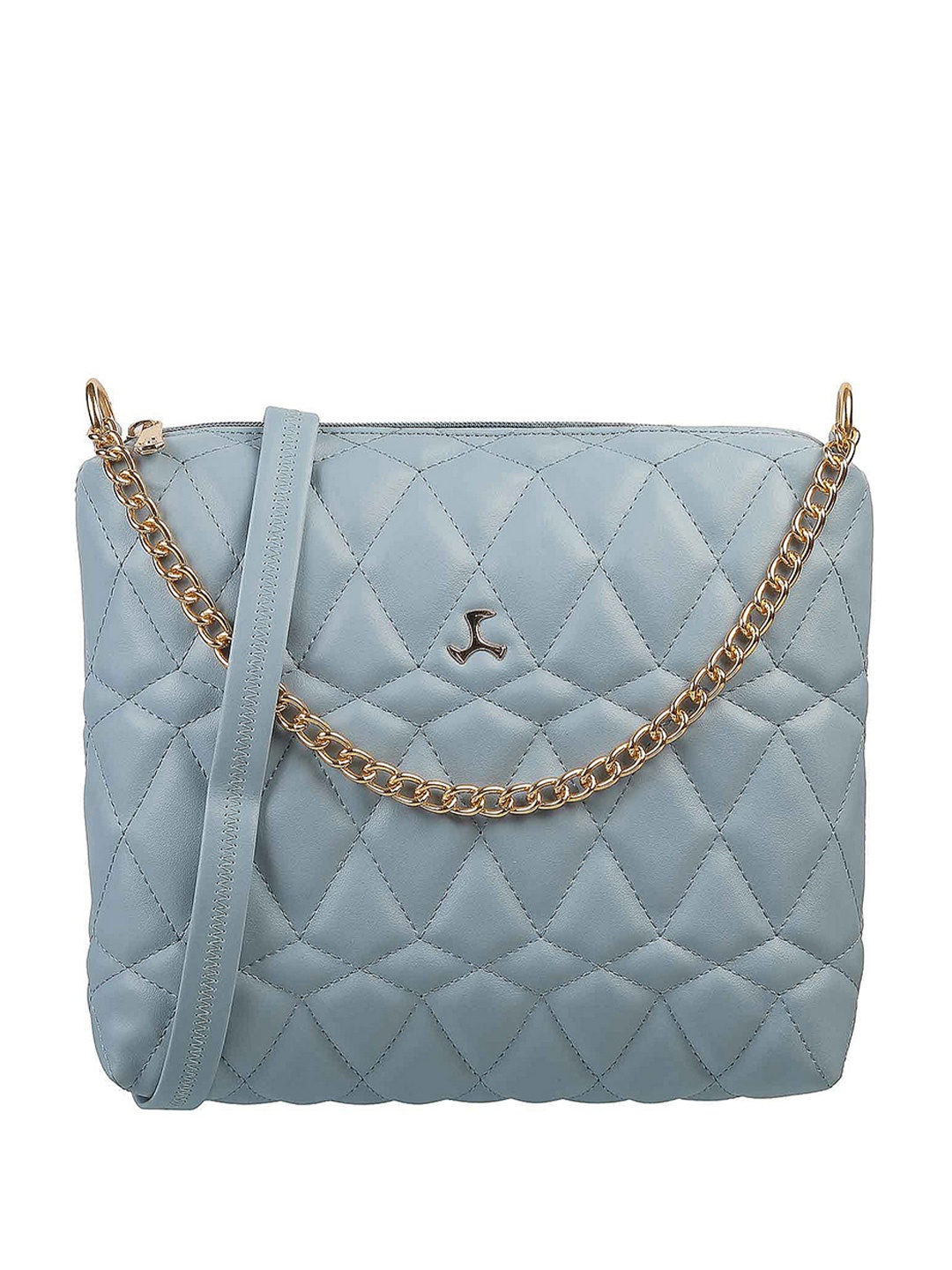 

Mochi Blue Geometric Textured Structured Sling Bag