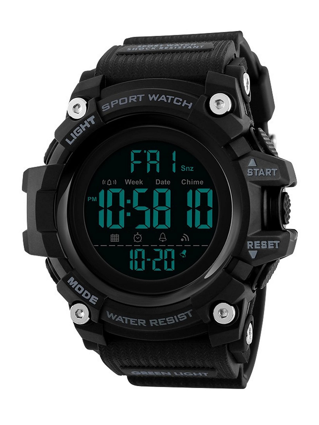 

V2A Men Black Dial & Black Straps Digital Multi Function Watch