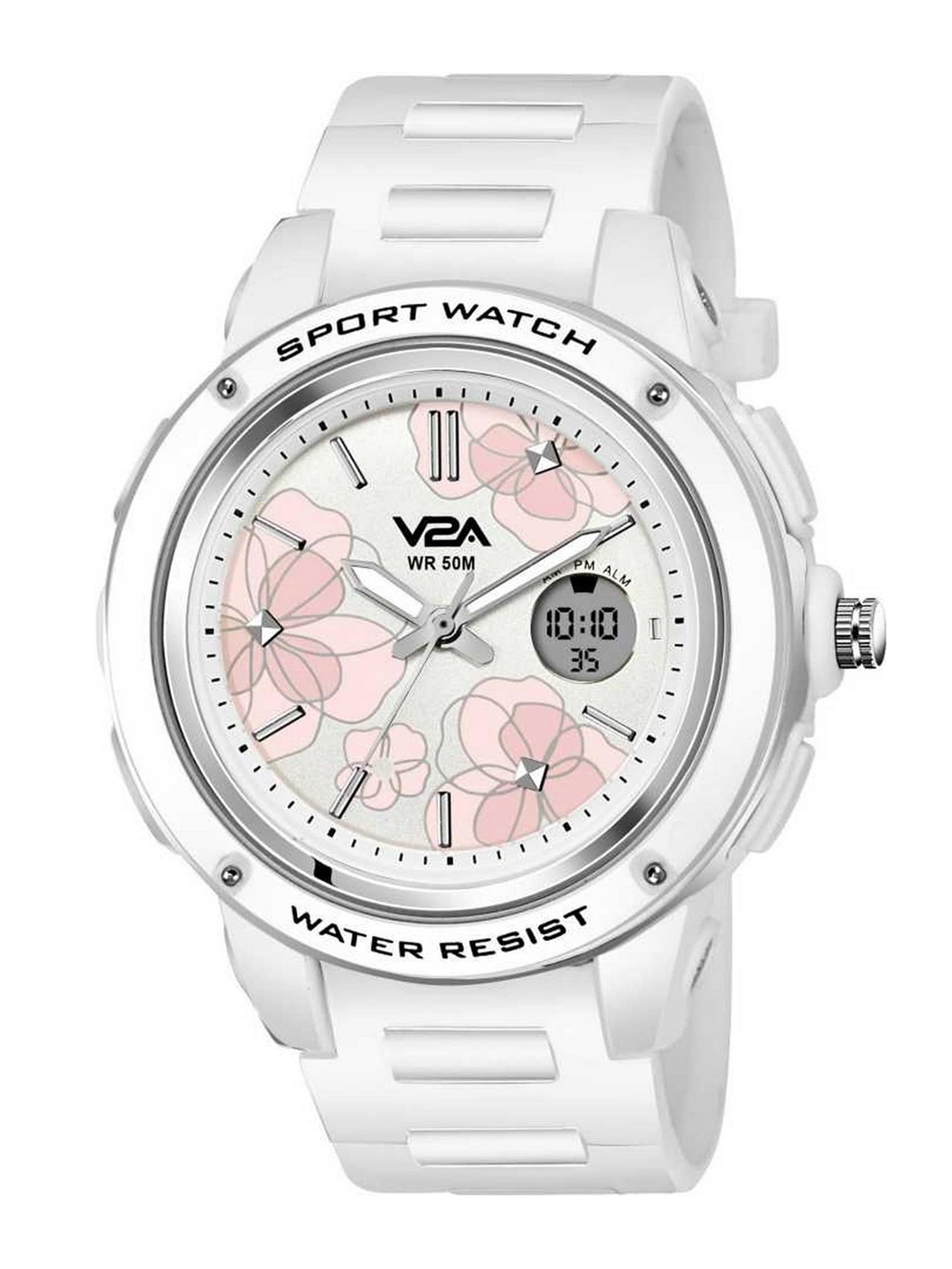 

V2A Women White Printed Dial & White Straps Analogue Multi Function Watch V2A-1906-White