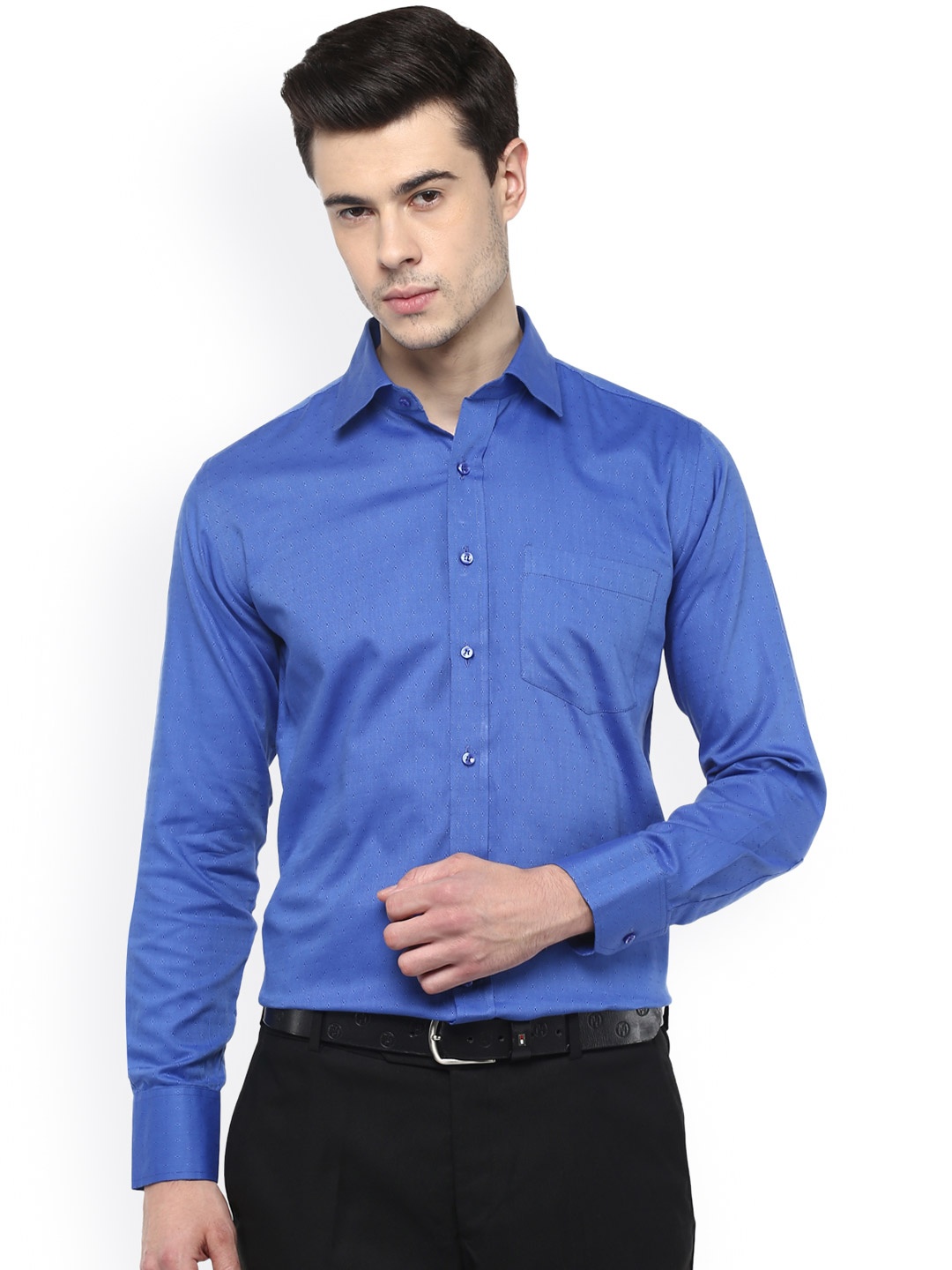 

DENNISON Men Blue Original Fit Self-Design Formal Shirt