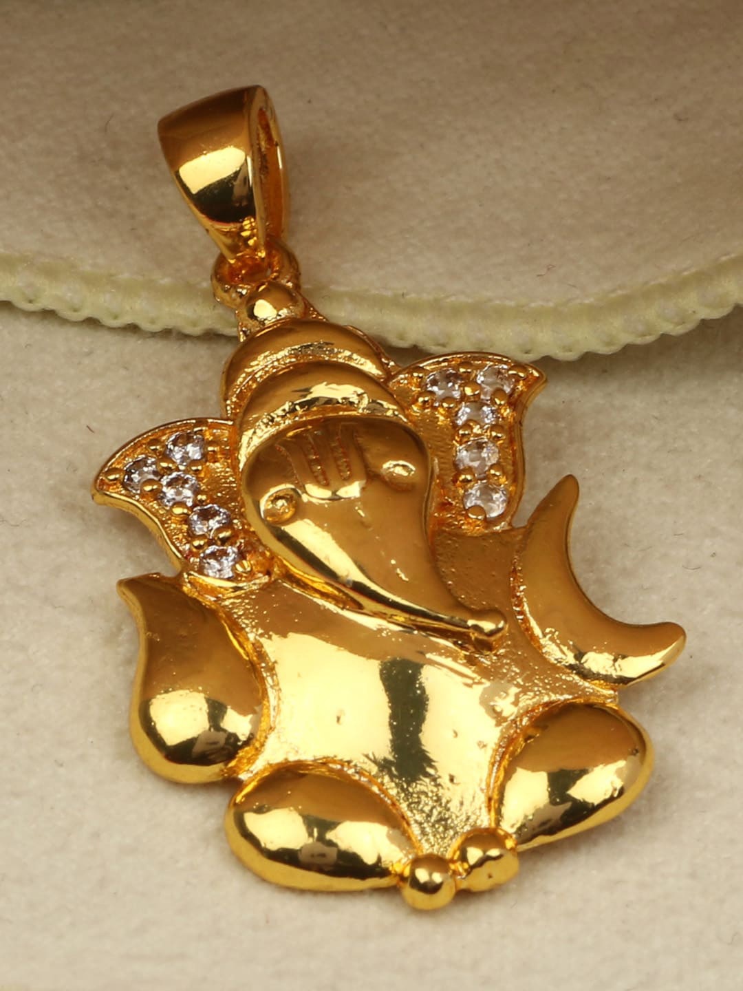 

Silgo Gold-Plated & CZ Studded Brass Pendant Without Chain