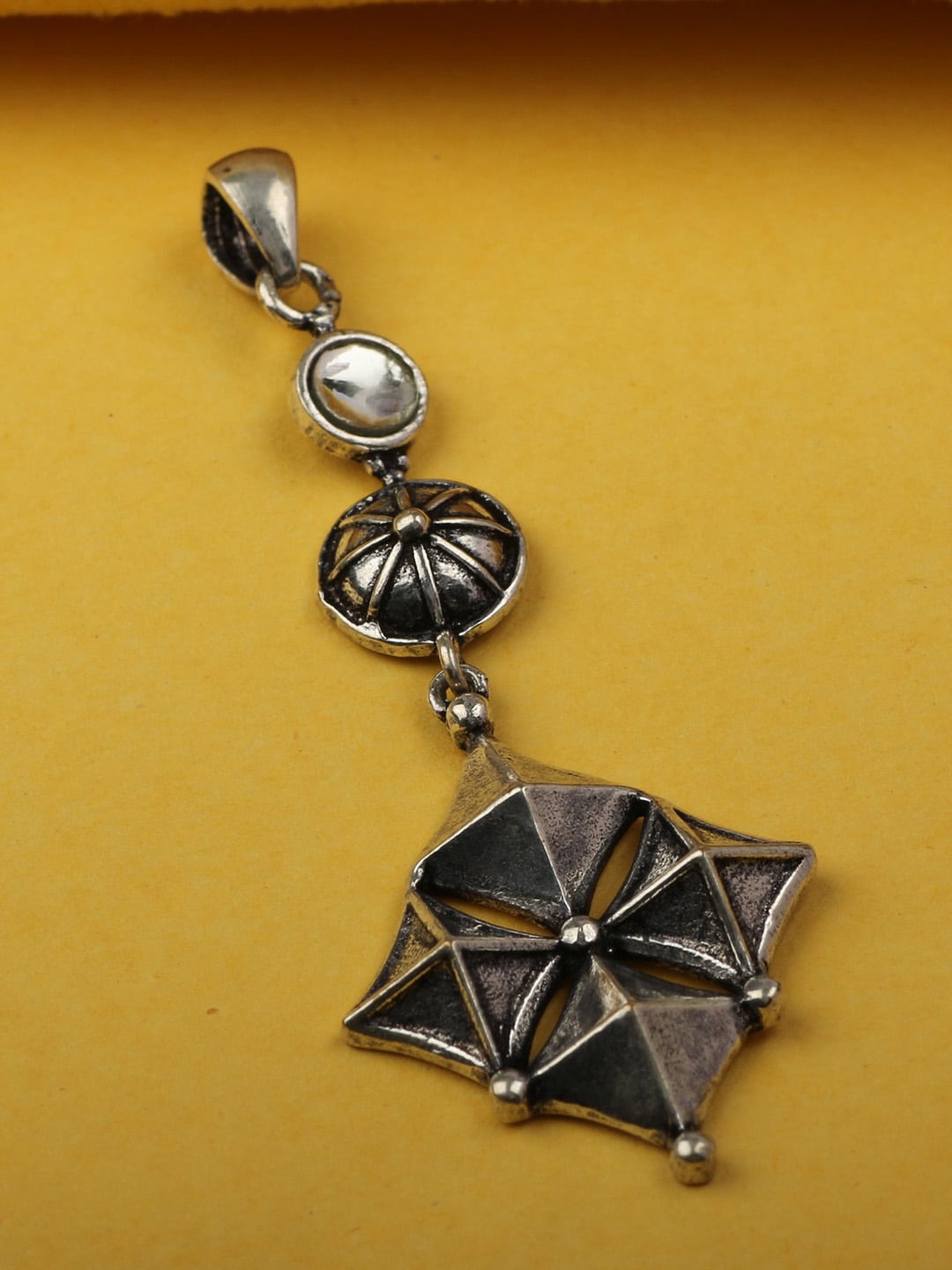 

Silgo Silver-Plated & White Brass Pendant