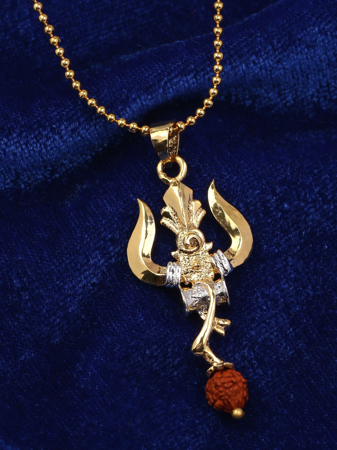 

Silgo Gold-Plated & Design Detailed Brass Pendant With Chain