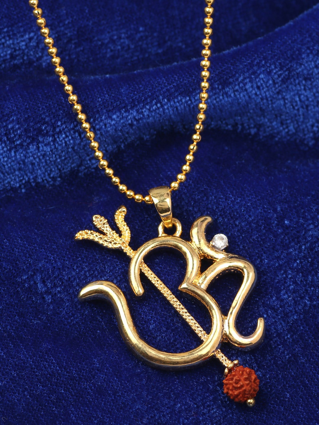 

Silgo Gold-Plated & CZ Stone Studded Pendant With Chain