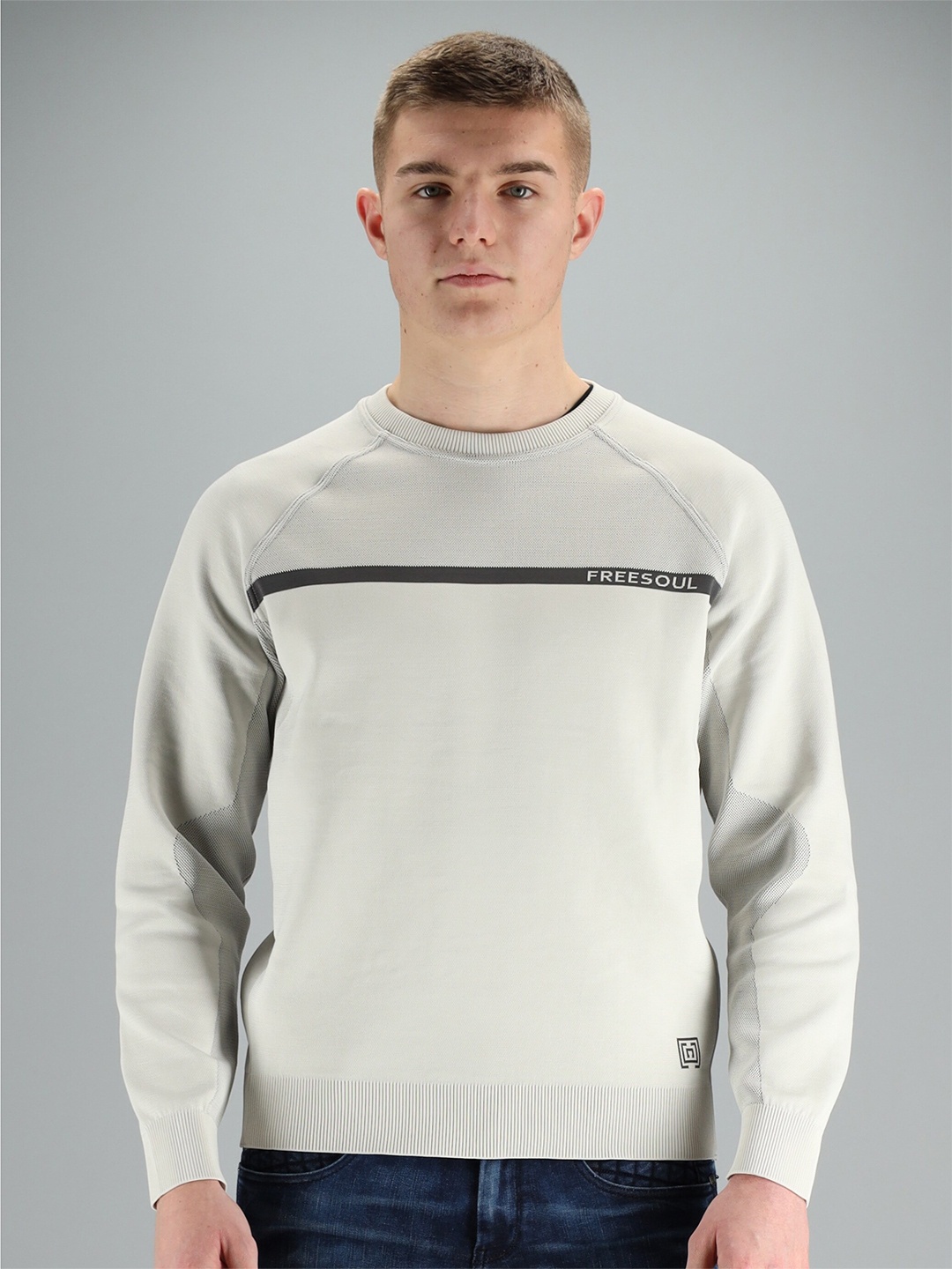 

FREESOUL Men Grey Sweatshirt