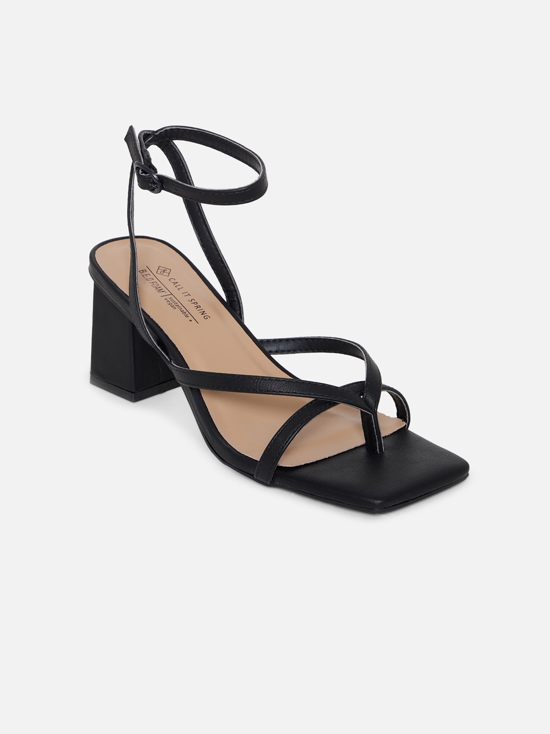 

Call It Spring Black Solid Mid-Top Block Heels