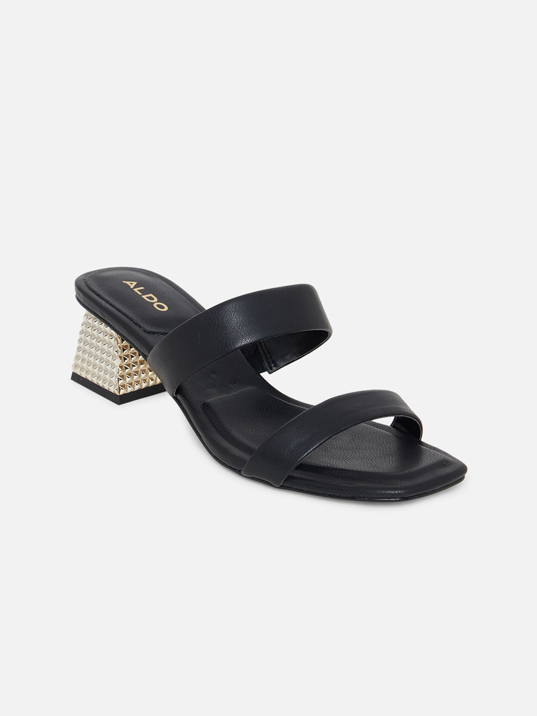 

ALDO Black Solid Block Sandals