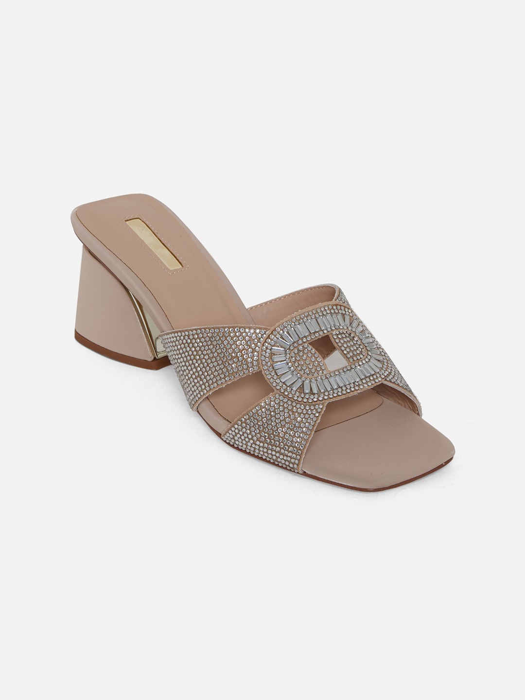 

ALDO Beige Embellished Block Sandals
