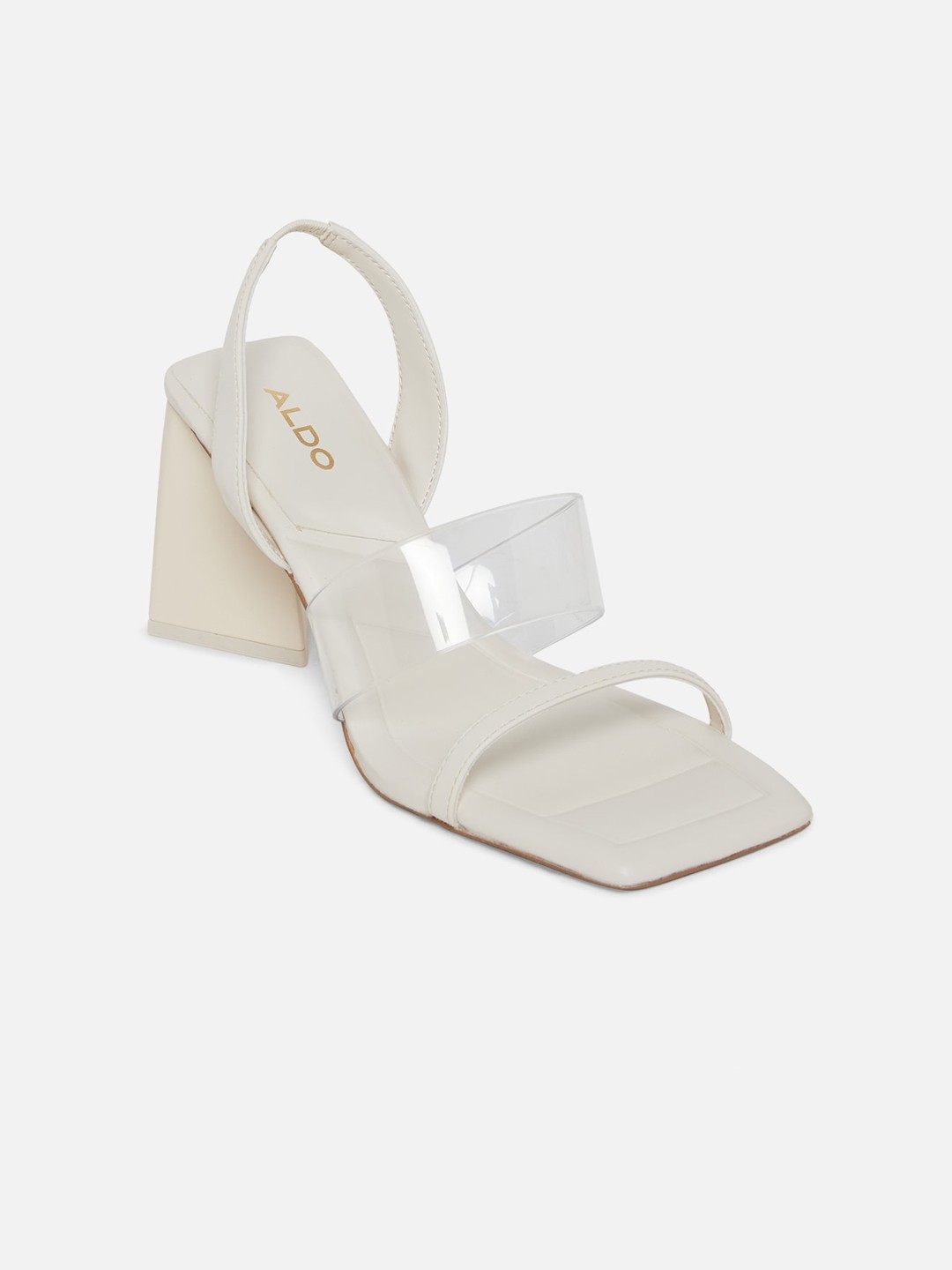 

ALDO White & Transparent Solid Block Heels