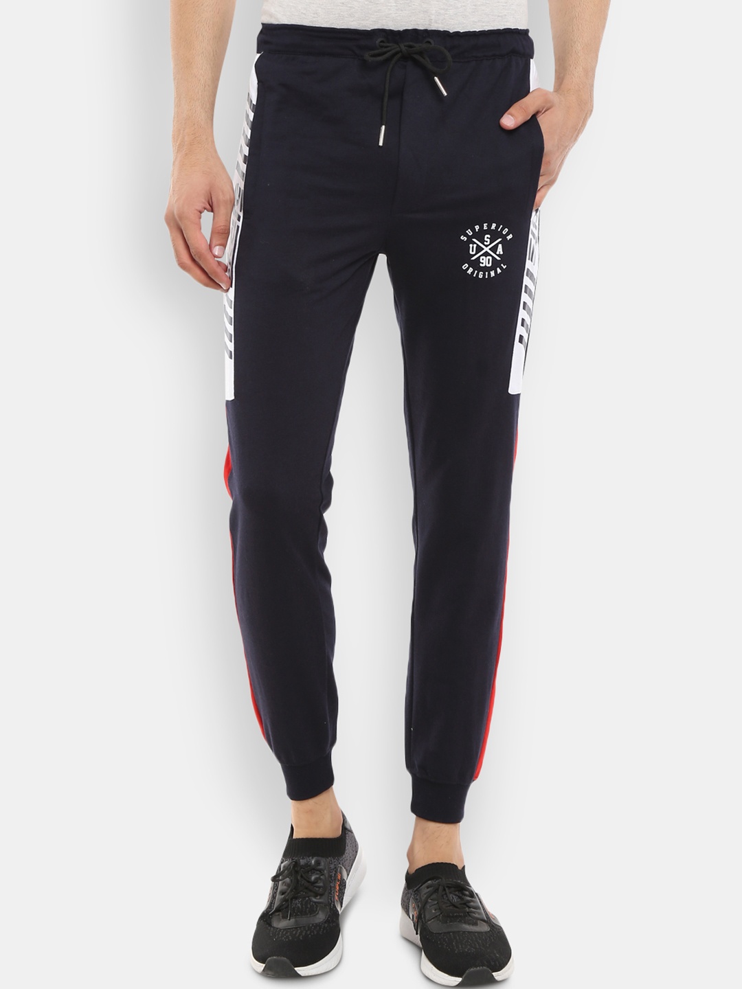 

V-Mart Men Navy Blue Solid Terry Cotton Track Pant