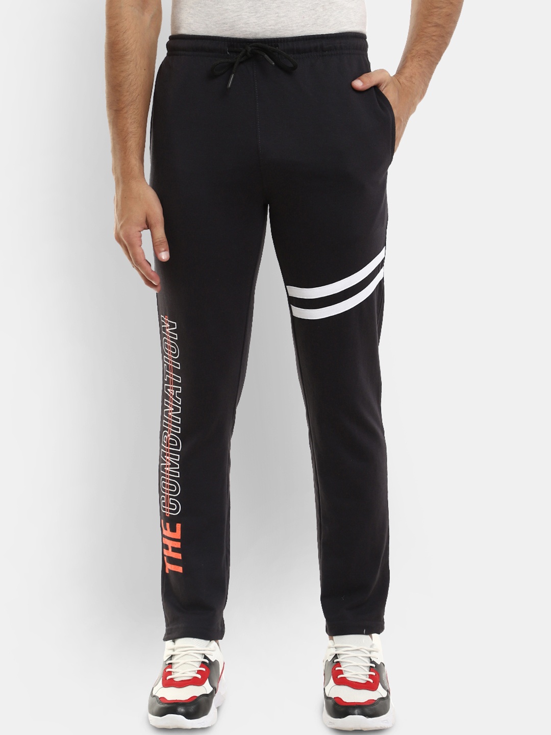 

V-Mart Men Grey Typography Track Pants